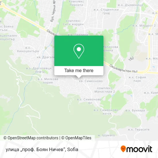 Карта улица „проф. Боян Ничев“