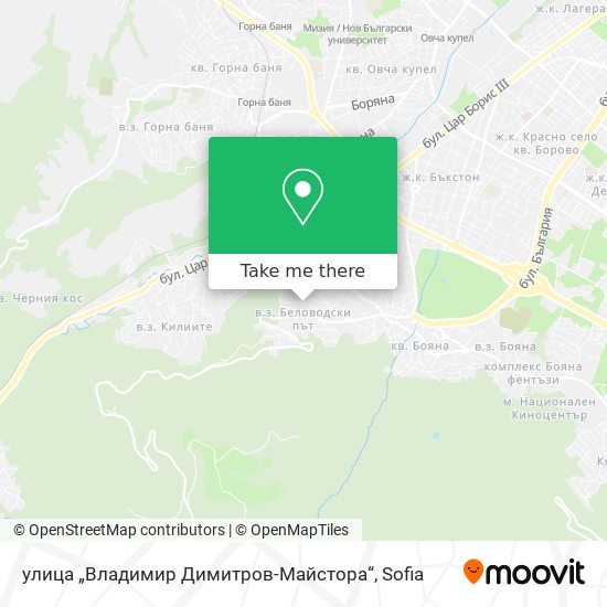 Карта улица „Владимир Димитров-Майстора“