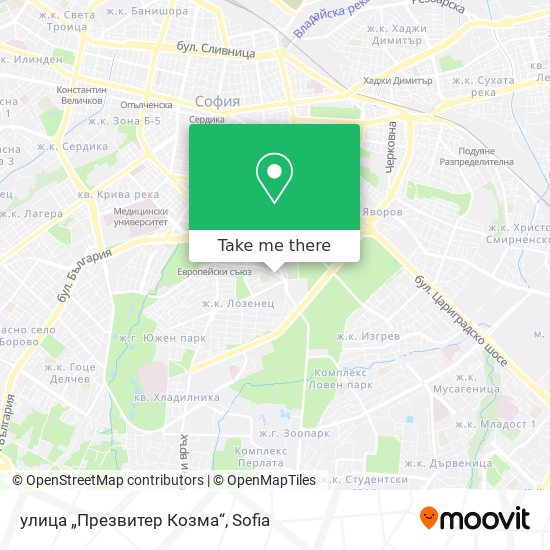 Карта улица „Презвитер Козма“