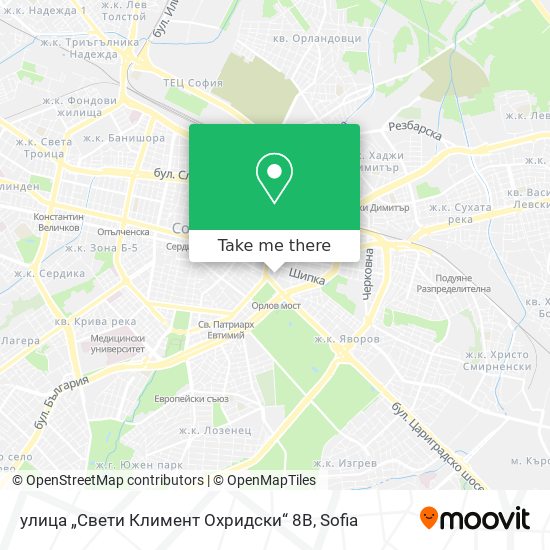 Карта улица „Свети Климент Охридски“ 8В