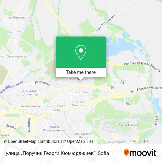 Карта улица „Поручик Георги Кюмюрджиев“