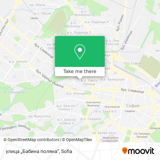 Карта улица „Бабина поляна“
