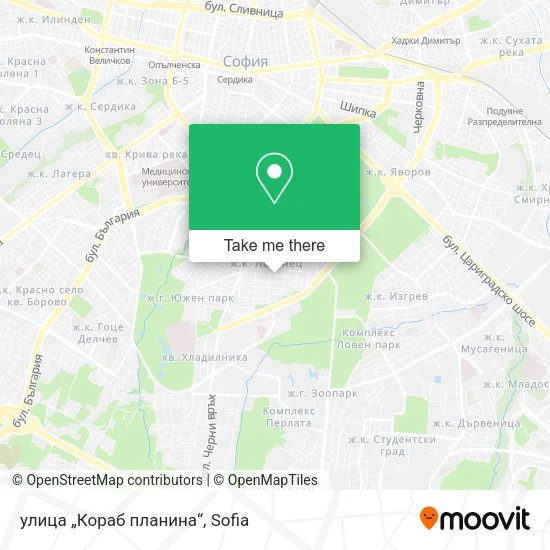 Карта улица „Кораб планина“