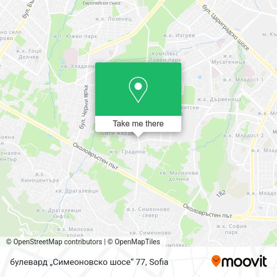 Карта булевард „Симеоновско шосе“ 77