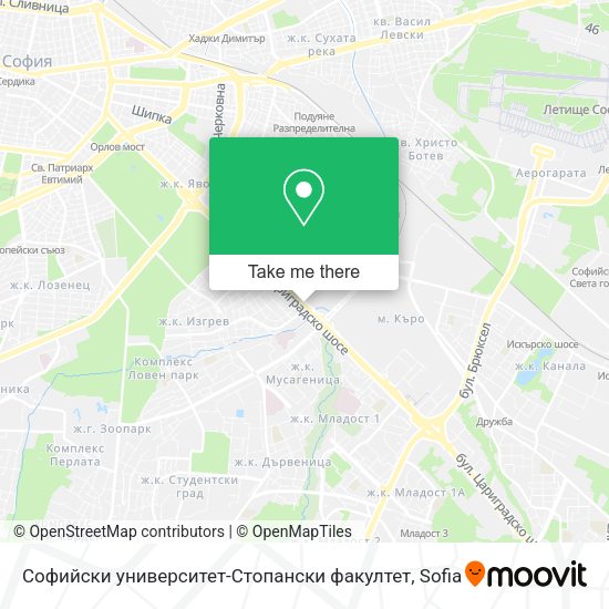 Карта Софийски университет-Стопански факултет