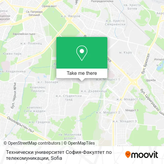 Карта Технически университет София-Факултет по телекомуникации