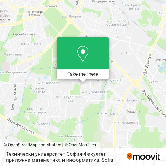 Карта Технически университет София-Факултет приложна математика и информатика