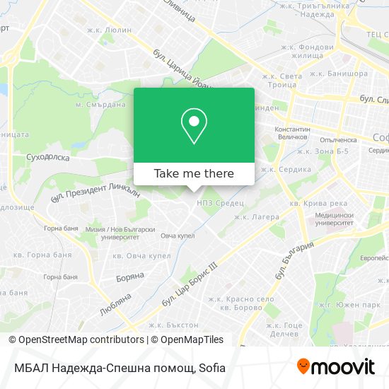 МБАЛ Надежда-Спешна помощ map