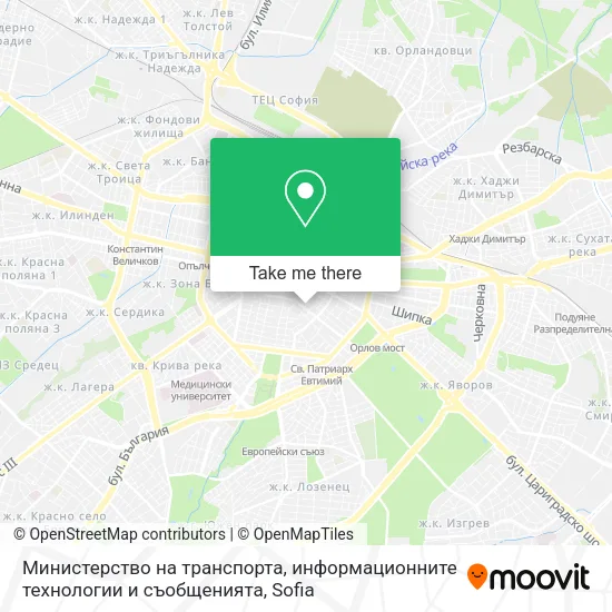 Карта Министерство на транспорта, информационните технологии и съобщенията