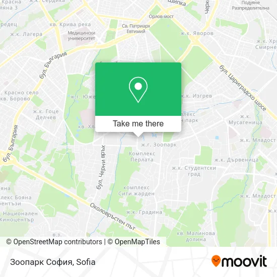Карта Зоопарк София