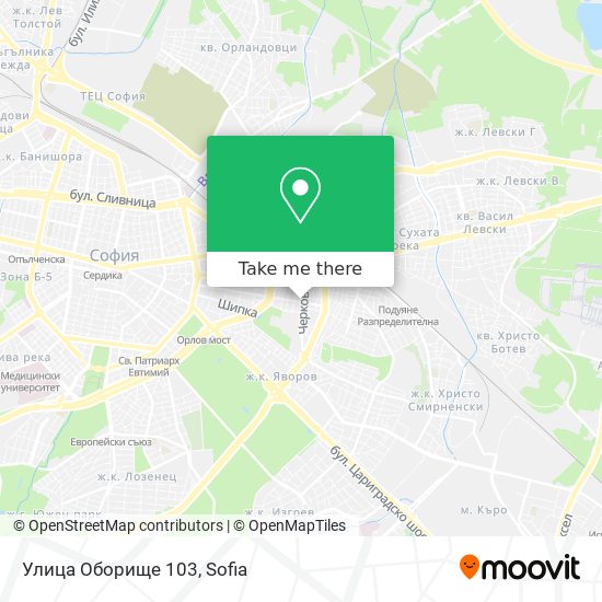 Улица Оборище 103 map