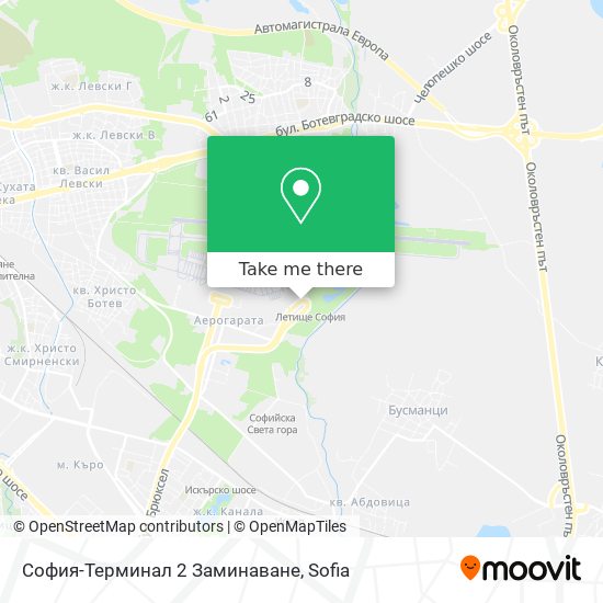 София-Терминал 2 Заминаване map