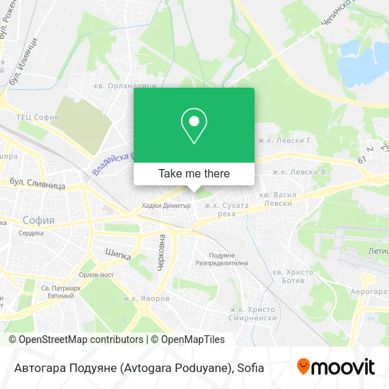 Карта Автогара Подуяне (Avtogara Poduyane)