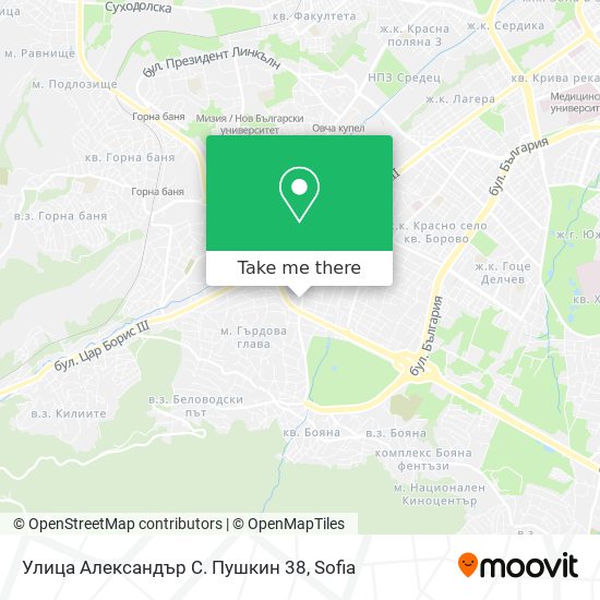 Карта Улица Александър С. Пушкин 38