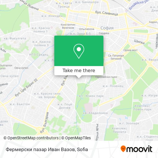 Фермерски пазар Иван Вазов map