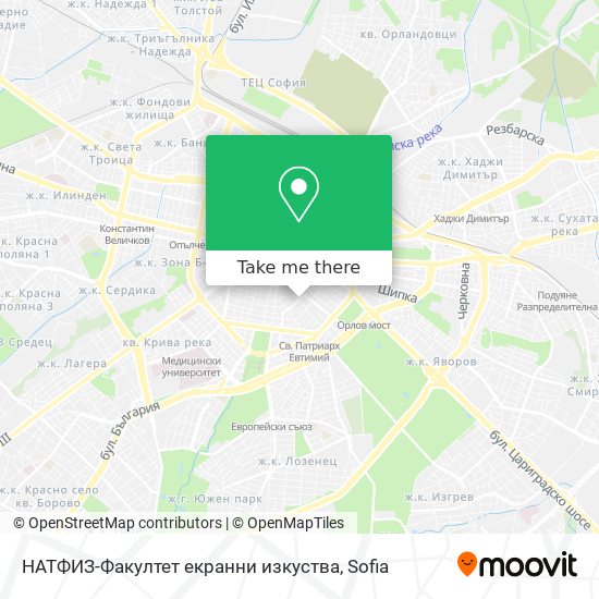 НАТФИЗ-Факултет екранни изкуства map