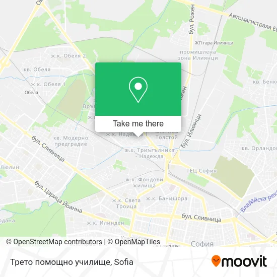 Карта Трето помощно училище