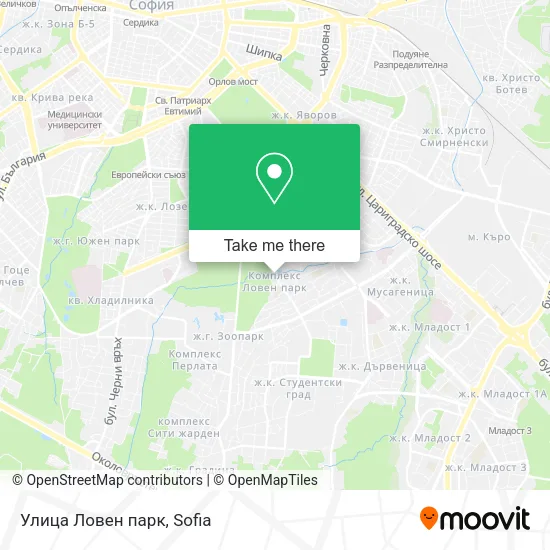 Карта Улица Ловен парк
