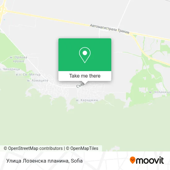 Карта Улица Лозенска планина