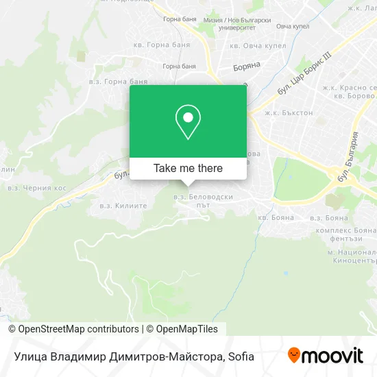 Карта Улица Владимир Димитров-Майстора