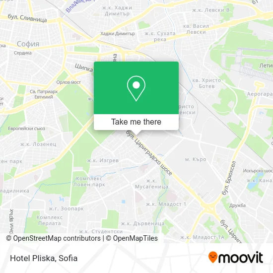 Карта Hotel Pliska