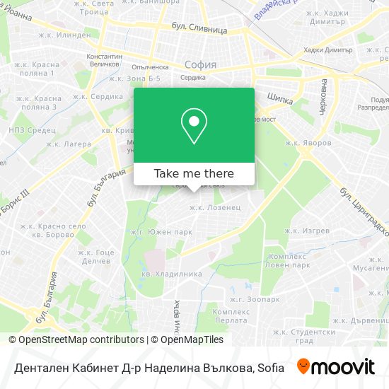 Карта Дентален Кабинет Д-р Наделина Вълкова