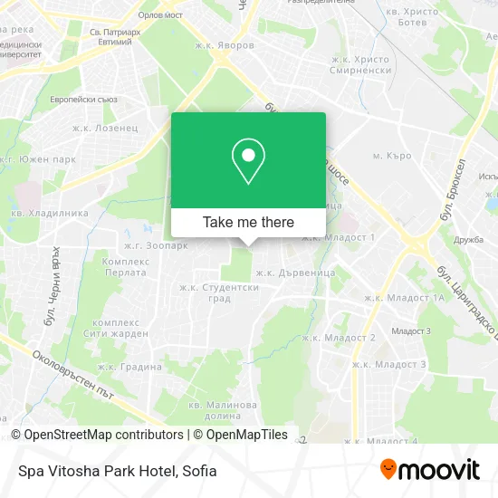 Карта Spa Vitosha Park Hotel