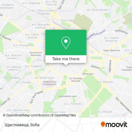 Щастливеца map