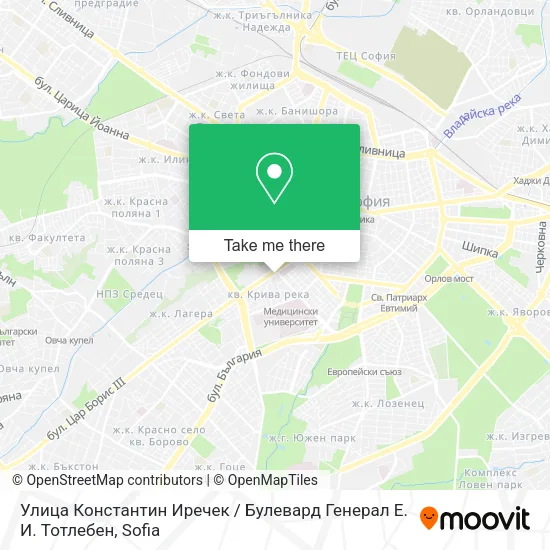 Улица Константин Иречек / Булевард Генерал Е. И. Тотлебен map