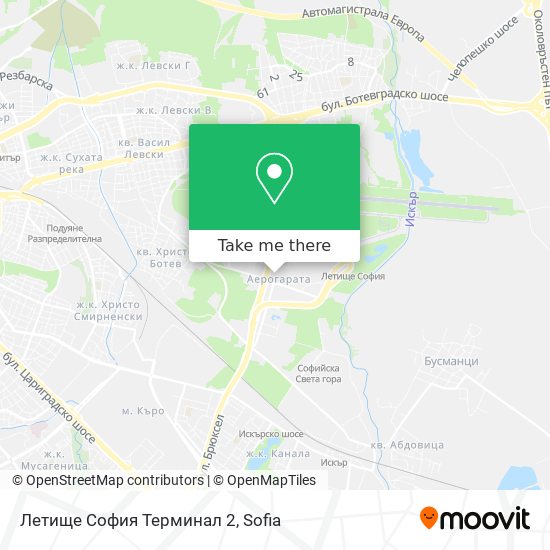 Летище София Терминал 2 map