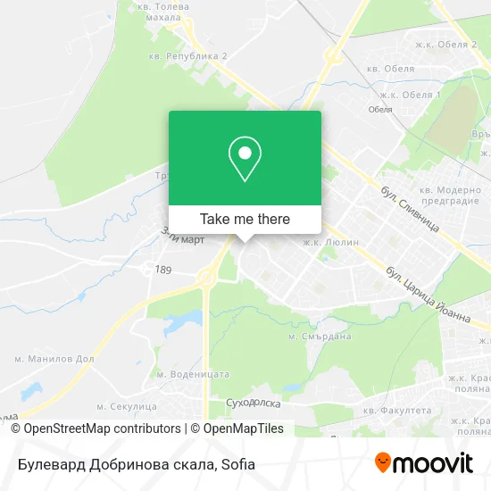 Карта Булевард Добринова скала