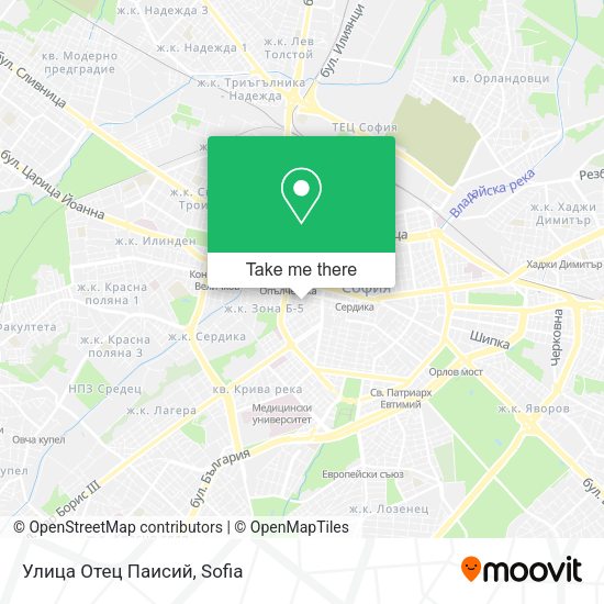 Карта Улица Отец Паисий