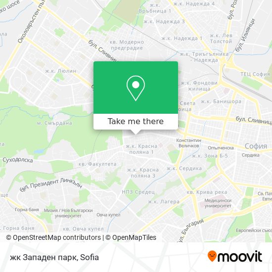 жк Западен парк map