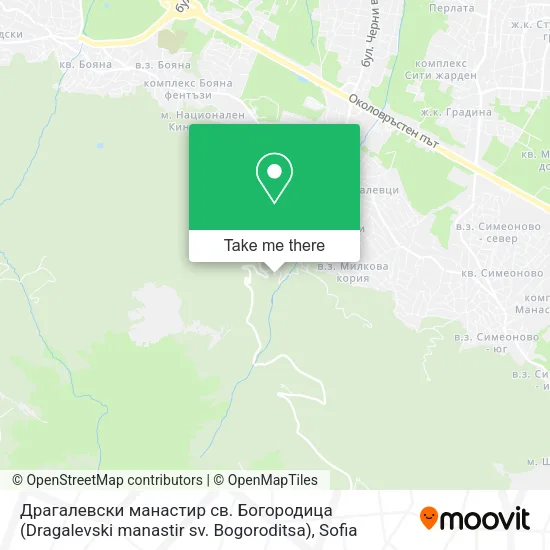 Карта Драгалевски манастир св. Богородица (Dragalevski manastir sv. Bogoroditsa)