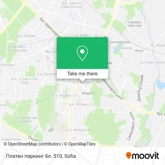 Карта Платен паркинг бл. 510