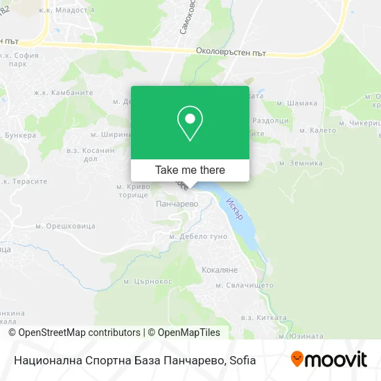 Карта Национална Спортна База Панчарево