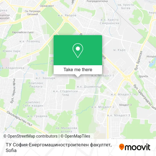 Карта ТУ София-Енергомашиностроителен факултет