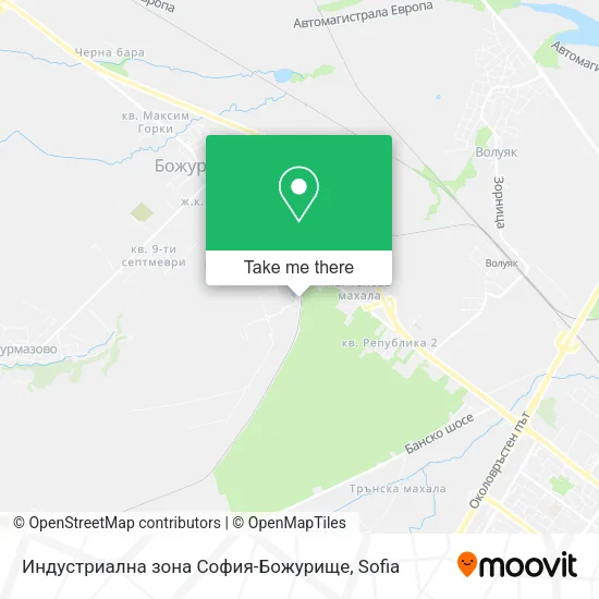 Карта Индустриална зона София-Божурище