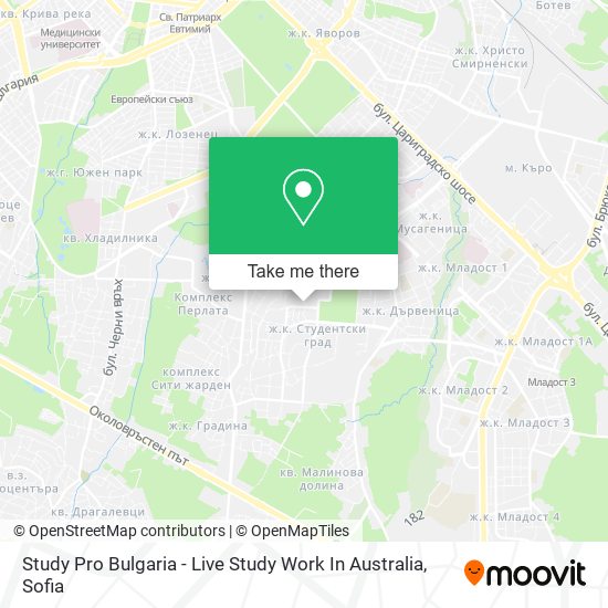 Карта Study Pro Bulgaria - Live Study Work In Australia