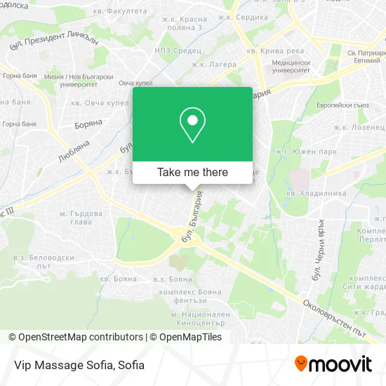Карта Vip Massage Sofia