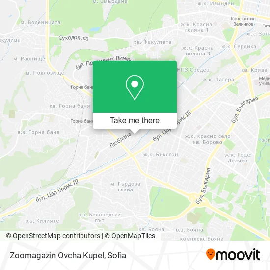Карта Zoomagazin Ovcha Kupel