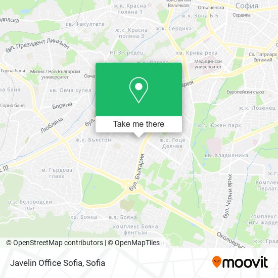 Javelin Office Sofia map