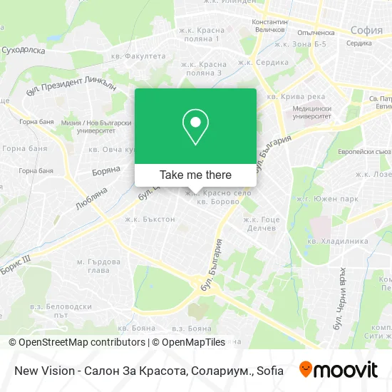 Карта New Vision - Салон За Красота, Солариум.