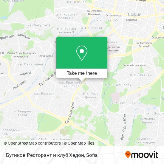 Карта Бутиков Ресторант и клуб Хедон