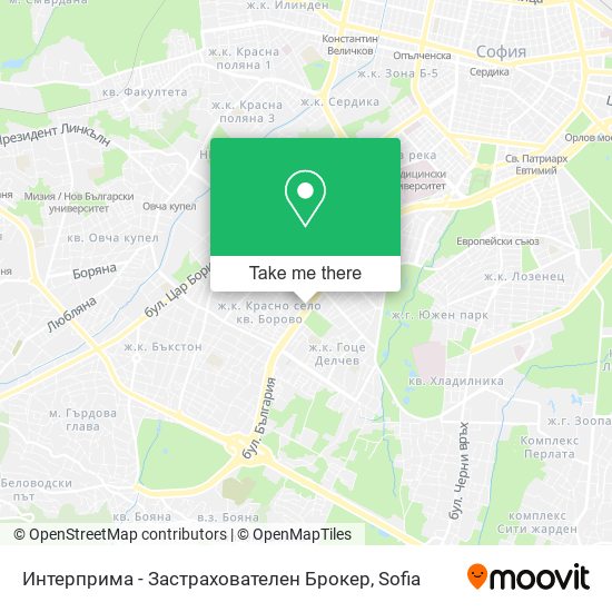 Интерприма - Застрахователен Брокер map