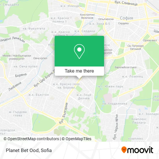 Карта Planet Bet Ood