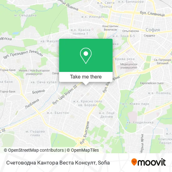 Карта Счетоводна Кантора Веста Консулт