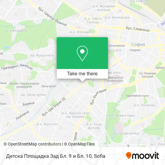 Карта Детска Площадка Зад Бл. 9 и Бл. 10