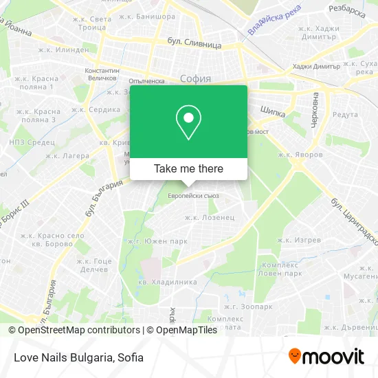 Карта Love Nails Bulgaria