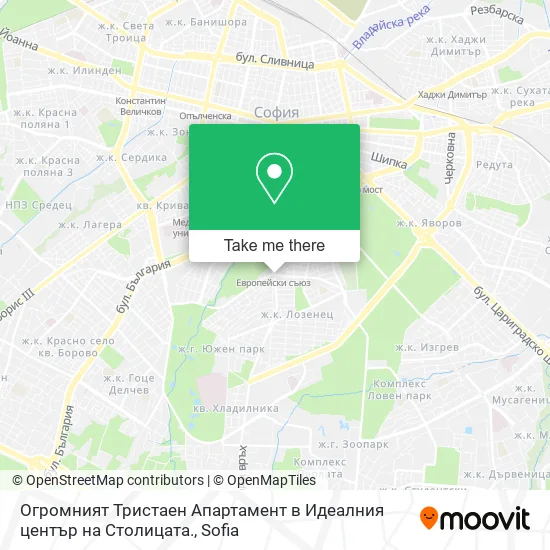 Карта Огромният Тристаен Апартамент в Идеалния център на Столицата.